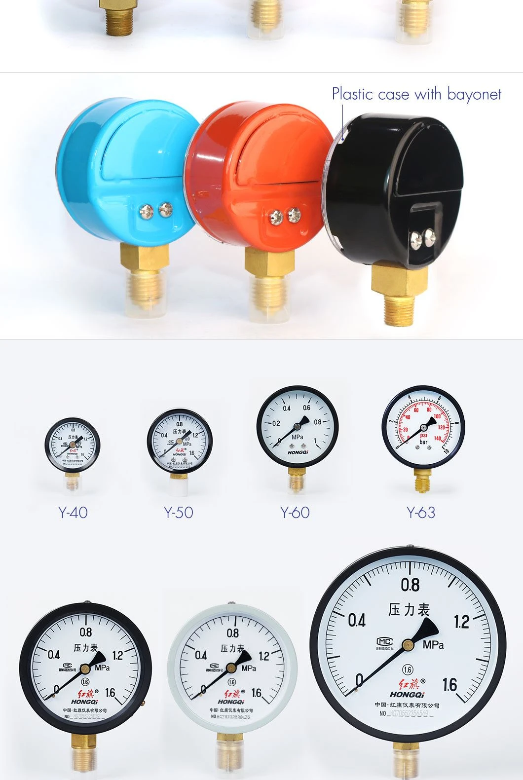 Can measure water, liquid, steam plastic case explosion-proof design general pressure gauge (7)