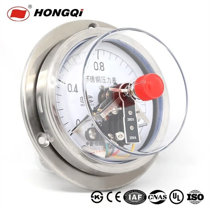 Stainless steel electric contact pressure gauge with flange (2)
