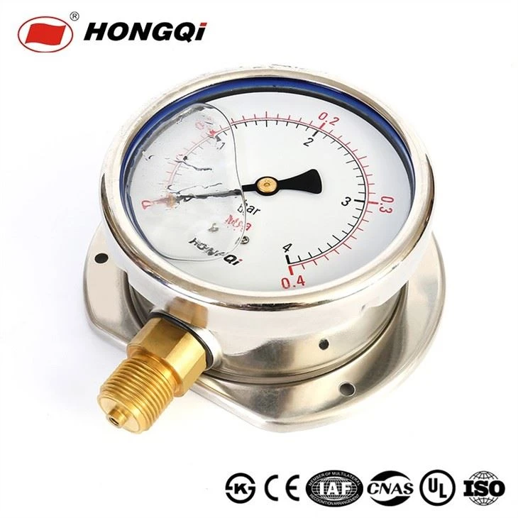 Glycerin Filled With Shockproof Dual Scale Pressure Gauge