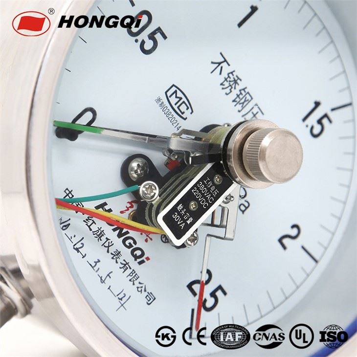 Photoelectricity Shockproof Electricity Contacts Device Pressure Gauge